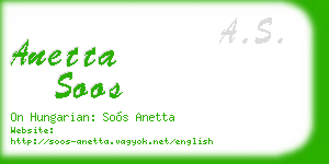 anetta soos business card